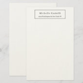 Professional Unique Classical Simple Black & White Briefpapier (Voorkant / Achterkant)