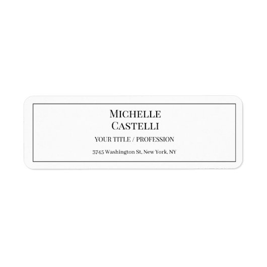 Professional Unique Classical Simple Black & White Etiket (Voorkant)