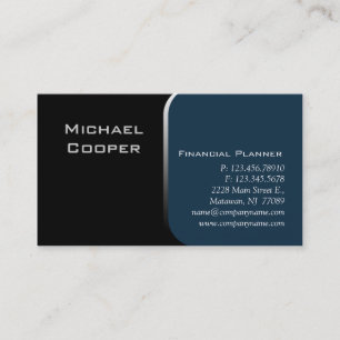 Professional Visitekaartje Financial Planner Blue