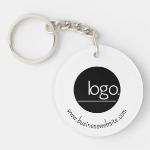 PROFESSIONAL VOEG EIGEN LOGO WHITE BUSINESS MERCH  SLEUTELHANGER
