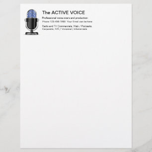 Professional Voice over Actor Business Letterhead Briefhoofd