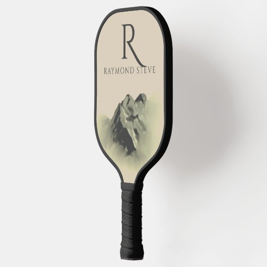 Professional Watercolor Mountains Monogrammed Pick Pickleball Paddle (Links)
