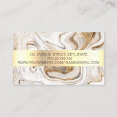 Professional White Brown Stripe Marmer Visitekaartje (Achterkant)