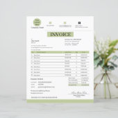 Professional White & Green Modern Business Invoice (Staand voorkant)