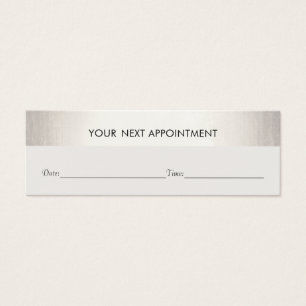 Professional White Modern Silver-benoeming Mini Visitekaartjes