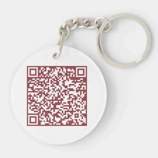 Professional White & Topaz Logo QR-code Sleutelhanger (Achterkant)
