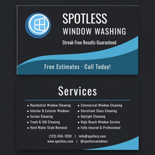 Professional Window Washing Company Visitekaartje
