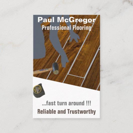 Professional Wood Laminated Flooring Business Card Visitekaartje (Voorkant)