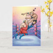Professional Wrestling Hit Birthday Card Kaart (Gele Bloem)