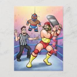Professional Wrestling Luchador Piñata Birthday Briefkaart