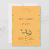 Professional Yellow & Orange Wedding Invitation (Devant)