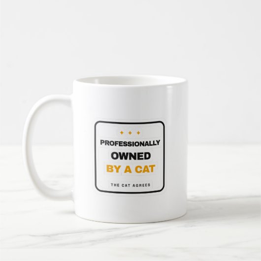 Professionally Owned By A Cat Funny Mug (Gauche)