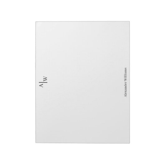 Professioneel 2 monogram Simple Minimal Black Notitieblok (Gedraaid)