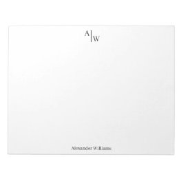 Professioneel 2 monogram Simple Minimal Black Notitieblok