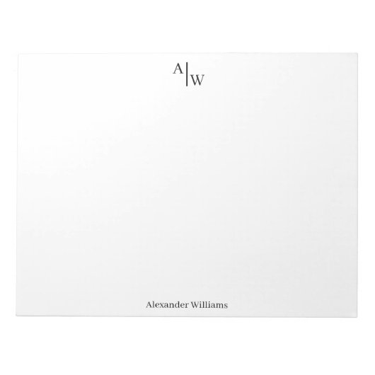 Professioneel 2 monogram Simple Minimal Black Notitieblok (Voorkant)
