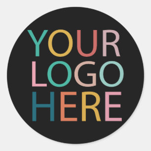 Professioneel Aangepast Bedrijf Logo Business Zwar Ronde Sticker