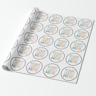 Professioneel Aangepast Bedrijfslogo Zakelijk Wit Cadeaupapier