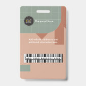 Professioneel Aanpasbare Naam- & Barcode Personeel Badge (Achterkant)