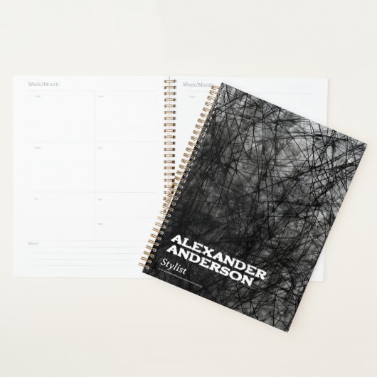 Professioneel Abstract Minimaal Zwart Krabbel Planner (Display)