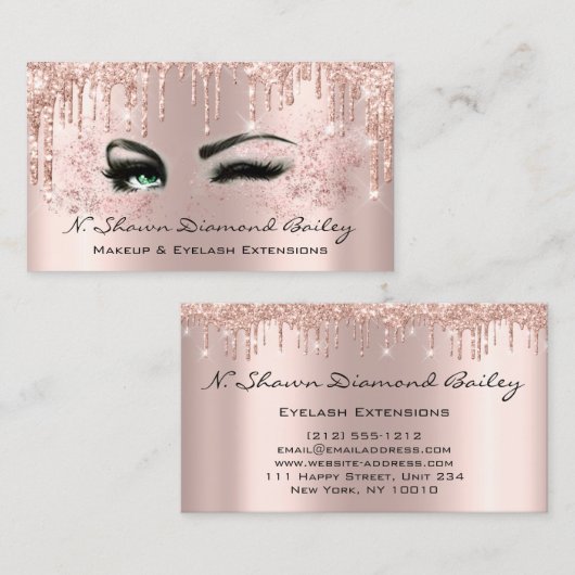 Professioneel, artistiek en groen Roos Blush Visitekaartje (Voorkant / Achterkant)