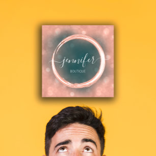 Professioneel artistiek Roos Blauwgroen Logo Vierkante Visitekaartje