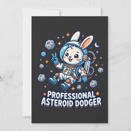 Professioneel Asteroïde Ontwijkend Konijn Kaart (Voorkant)