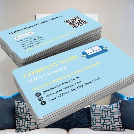 Professioneel Bankreiniging Logo QR Code Visitekaartje