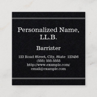 Professioneel barrister Visitekaartje