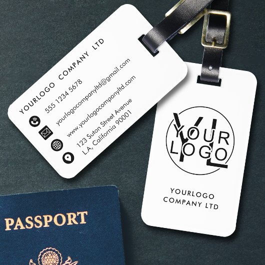 Professioneel Bedrijf Black Logo Corporate Bagagelabel