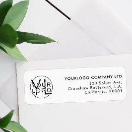 Professioneel Bedrijf Black Logo Corporate Etiket