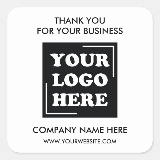 Professioneel bedrijf Logo Dank u Vierkante Sticker (Voorkant)