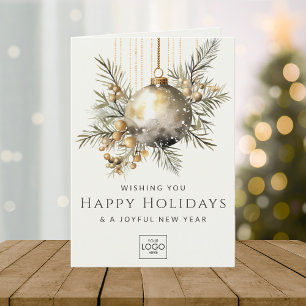 Professioneel Bedrijf Logo Elegant Custom Christma Feestdagen Kaart