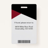 Professioneel Bedrijf Logo Medewerker ID Fotobadge Badge (Achterkant)