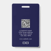 Professioneel bedrijf personeel QR-code badge (Achterkant)
