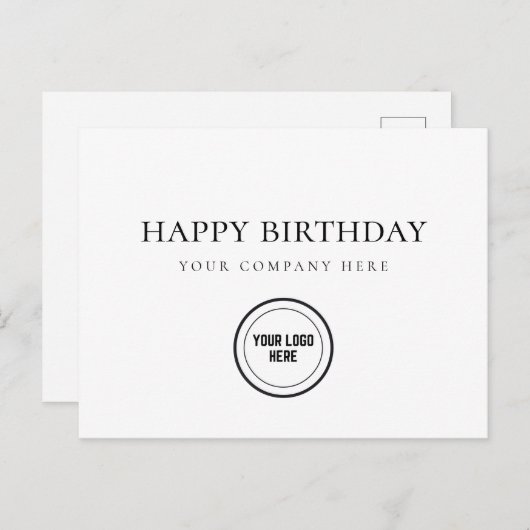 Professioneel Bedrijfs Gelukkige Verjaardag Voeg L Briefkaart (Voorkant / Achterkant)
