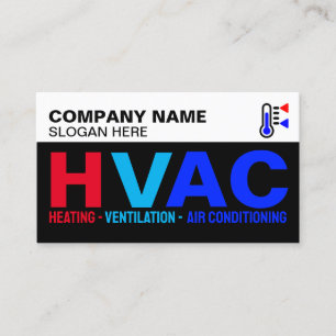Professioneel bedrijfslogo & slogan, Modern HVAC Visitekaartje