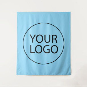 Professioneel Bedrijfslogo Zakelijk Blauw Wandkleed