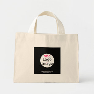 Professioneel bedrijfsmerk zwart mini tote bag