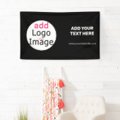 Professioneel  bedrijfsmerk zwart spandoek (Insitu)