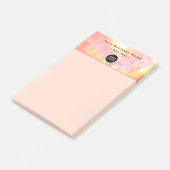Professioneel Bedrijfsneutraal Roze Logo 4x6 Post-it® Notes (Schuin)