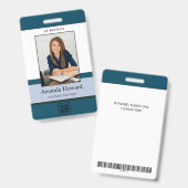 Professioneel blauw aangepaste fotobedrijf ID Comp Badge (Voor- en achterkant)