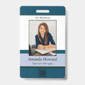 Professioneel blauw aangepaste fotobedrijf ID Comp Badge (Voorzijde)