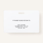 Professioneel Blauw bedrijf Logo Foto ID Badge (Achterkant)