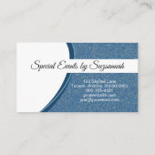 Professioneel blauw Glitter Custom Photo QR Code Visitekaartje (Achterkant)