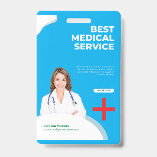 Professioneel Blauw Medische Dienst ID Badge - Gem