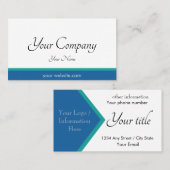 Professioneel blauw minimaal visitekaartje (Voorkant / Achterkant)