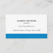 Professioneel blauw minimalistisch visitekaartje (Achterkant)