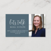 Professioneel blauw onroerend goed visitekaartje (Voorkant)