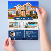 Professioneel blauw open huis onroerend goed flyer (Hand)