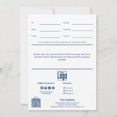 Professioneel Blauw Wit Halve Tone Cadeaubon (Achterkant)